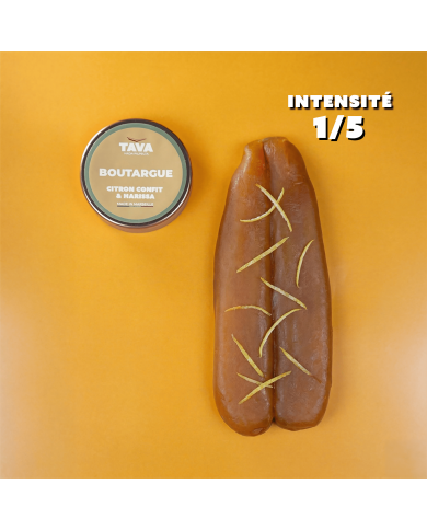 Boutargue citron confit & harissa