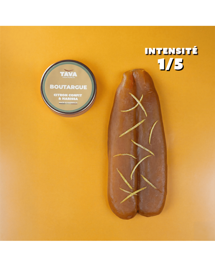 Boutargue citron confit & harissa