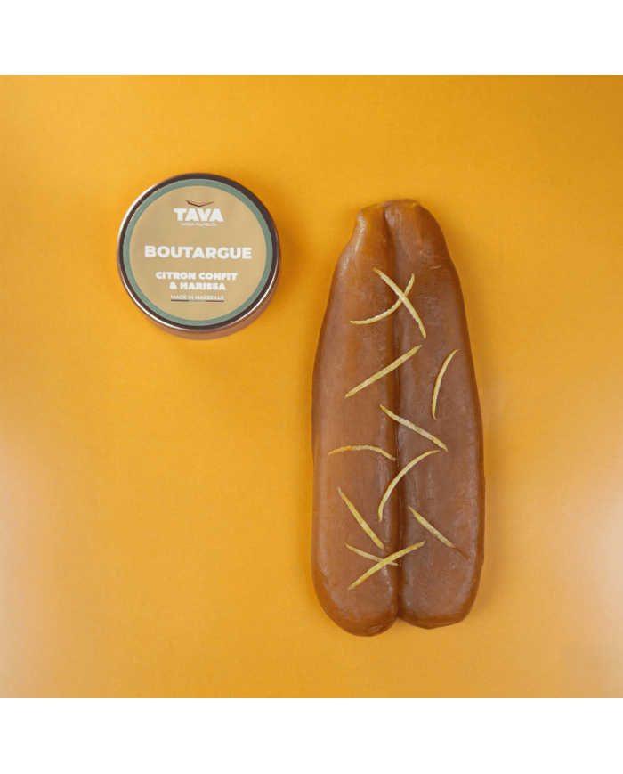 Boutargue citron confit & harissa